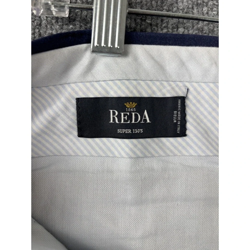 6 East Reda Dress Pants Men 36x26‎ Blue Italian Wool Super 130's Office Luxury